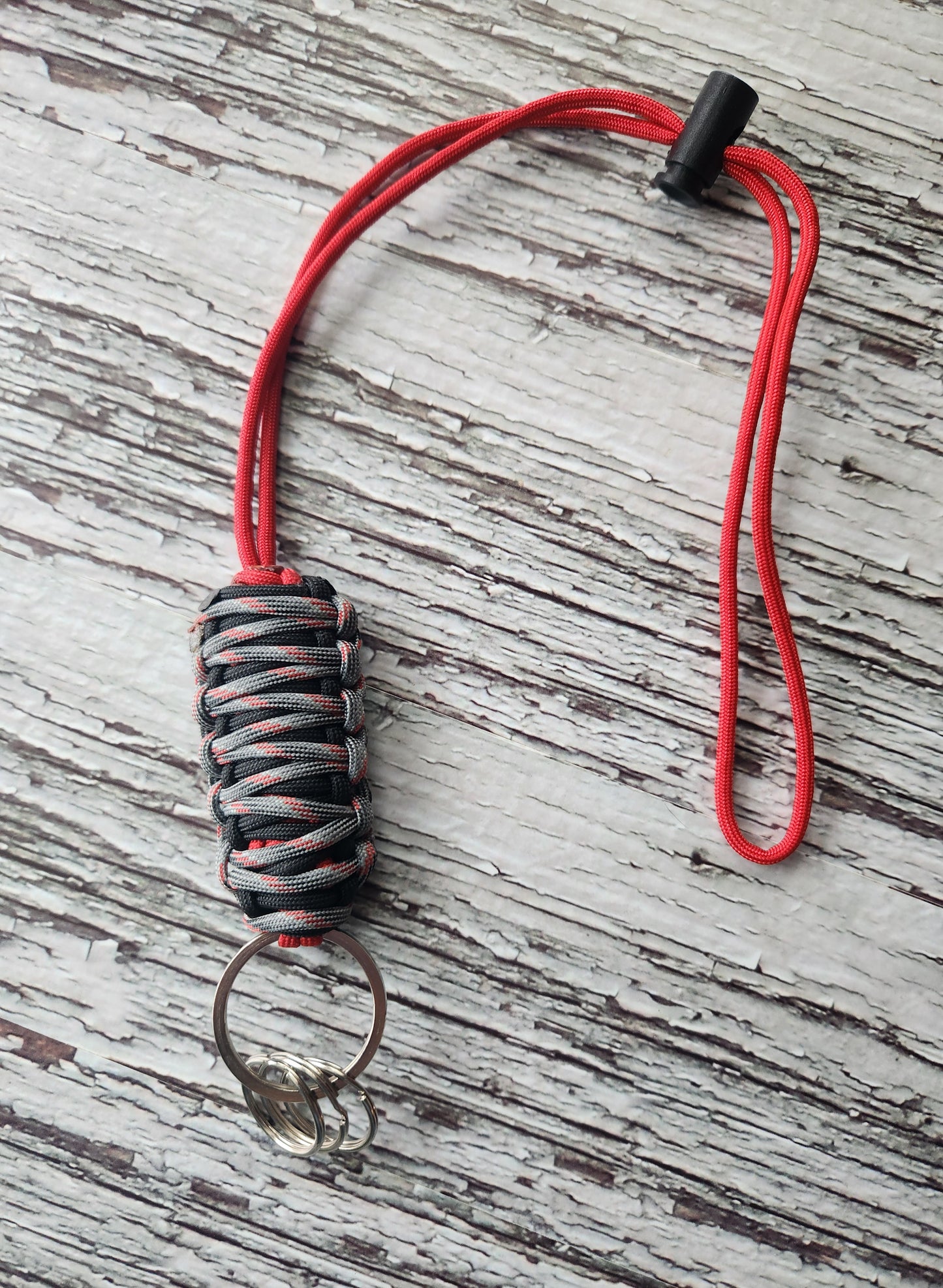 Utility Lanyard- Red + Black + Grey