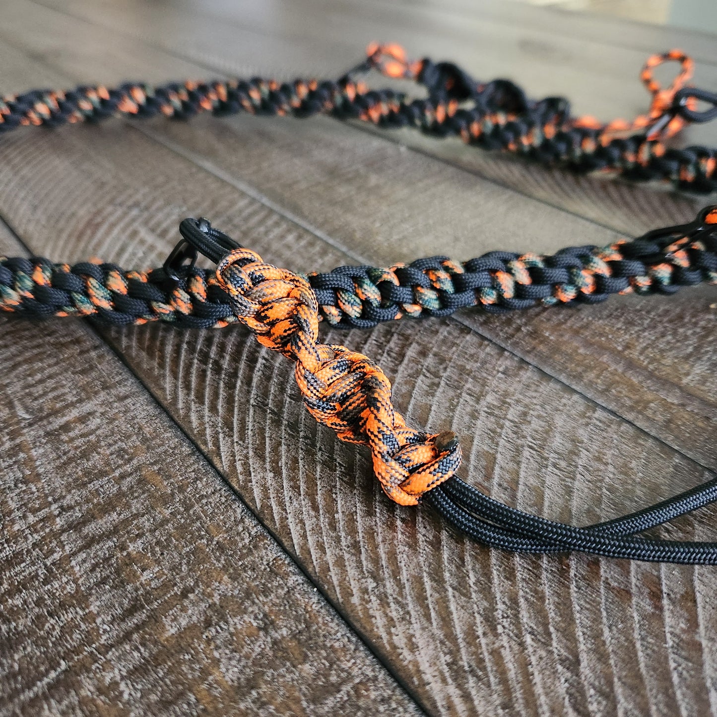Paracord Call Lanyard - Orange Camo & Black