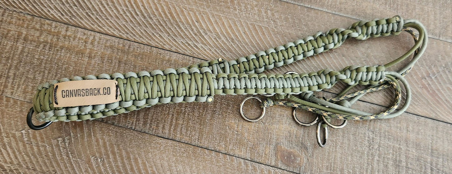 Paracord Game Strap - Hunter Green + Grey