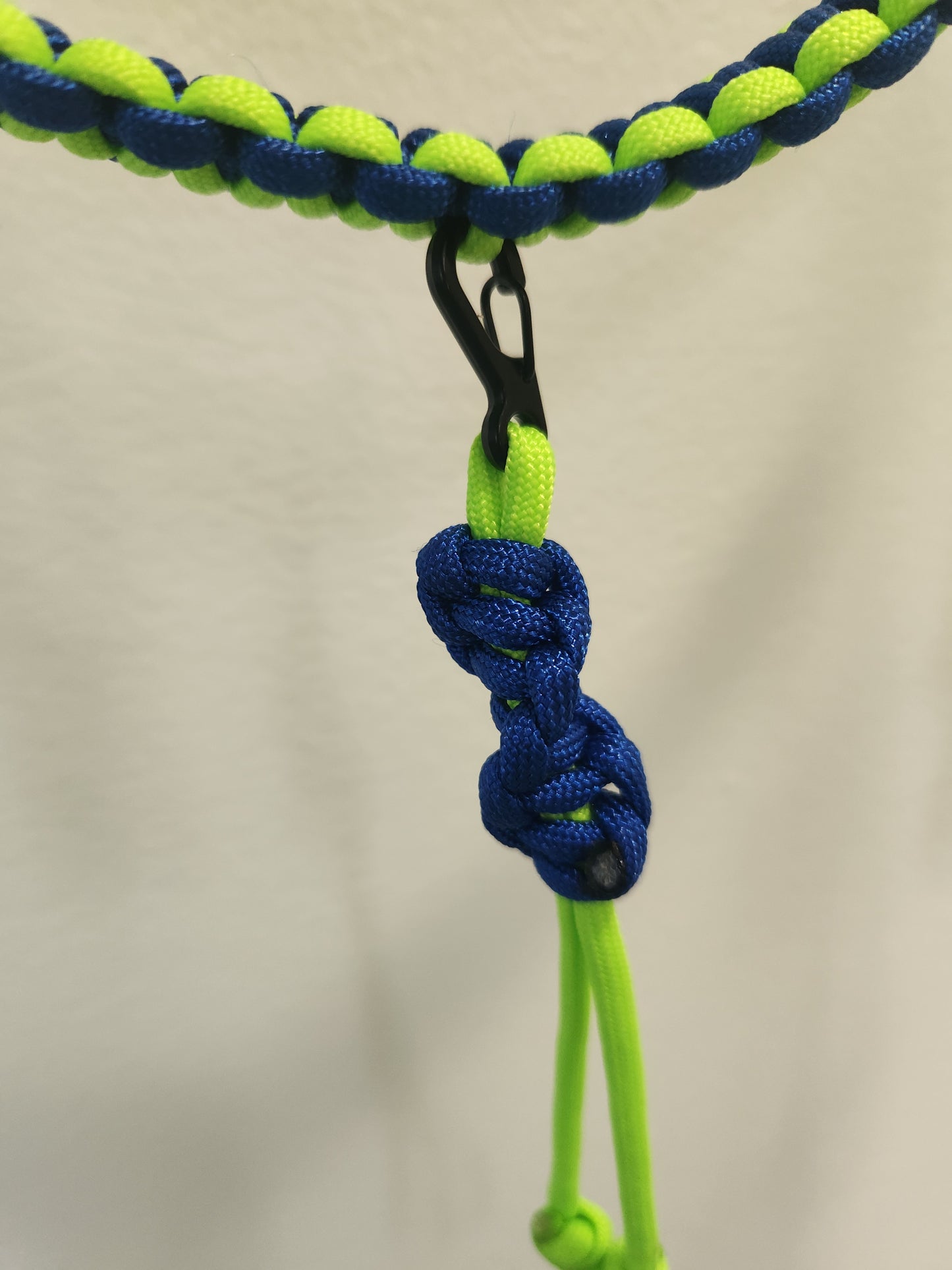 Paracord Call Lanyard - Bright Blue + Lime Green