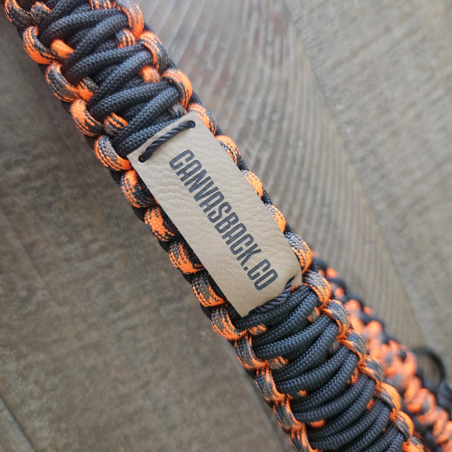 Paracord Game Strap - Orange Camo & Black
