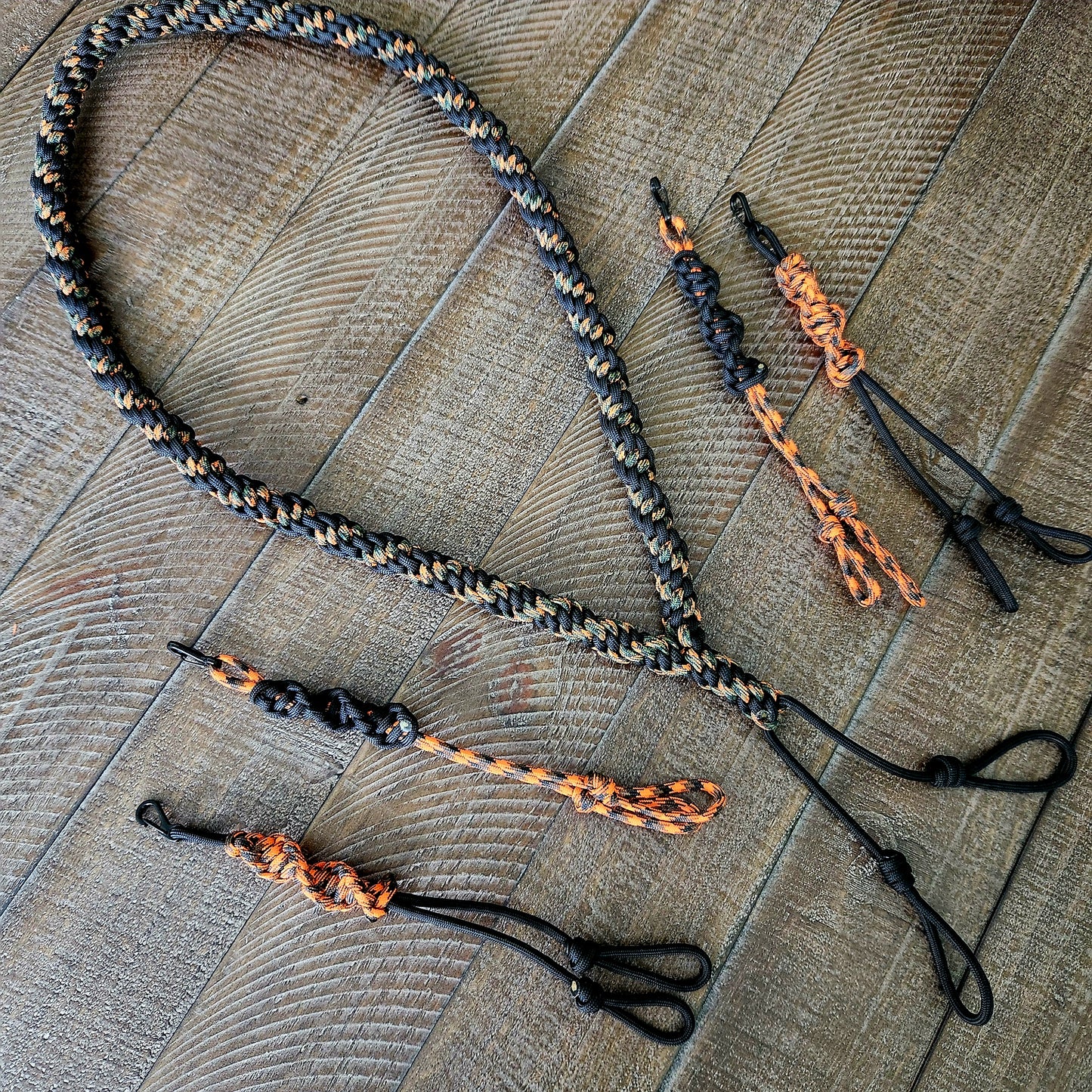 Paracord Call Lanyard - Orange Camo & Black