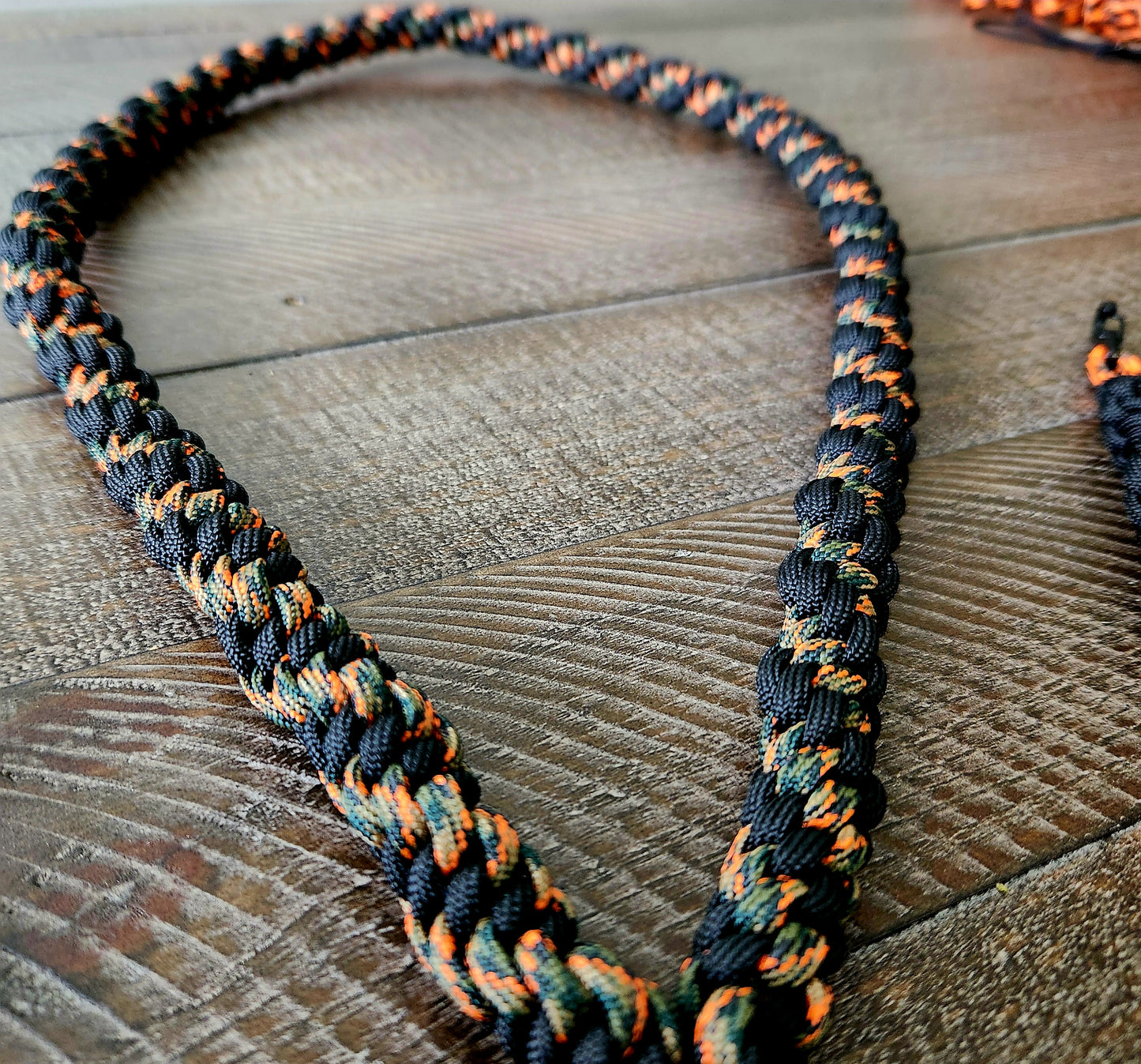 Paracord Call Lanyard - Orange Camo & Black