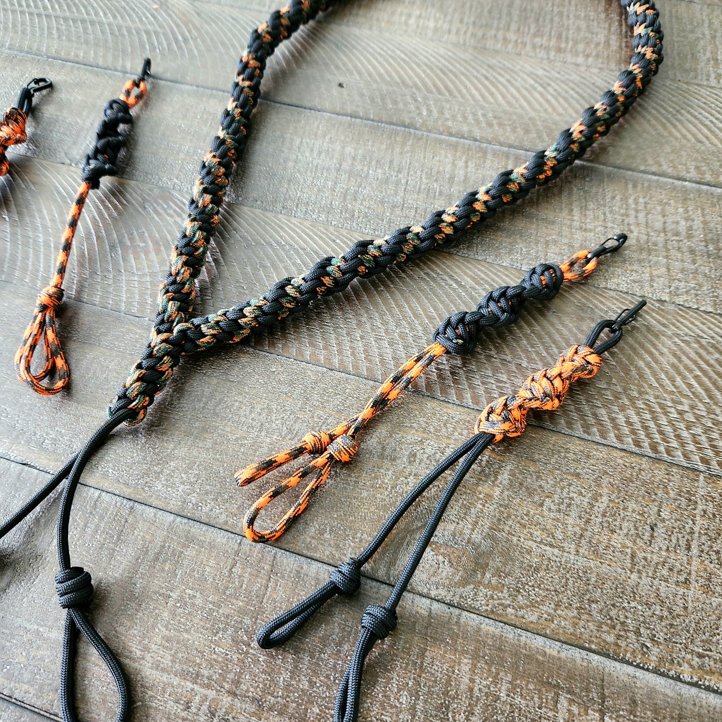 Paracord Call Lanyard - Orange Camo & Black