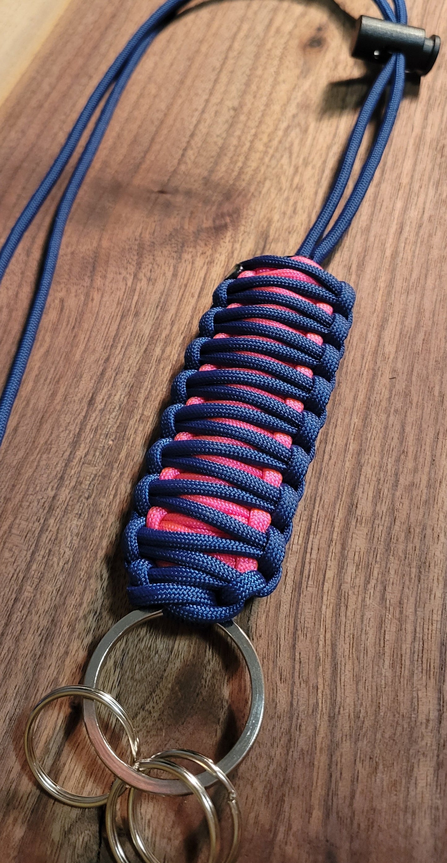 Utility Lanyard - Hot Pink + Navy Blue