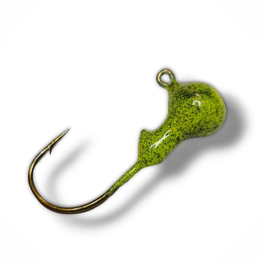 1/16 oz - Ball Jig: Chartreuse Glow Green + Black