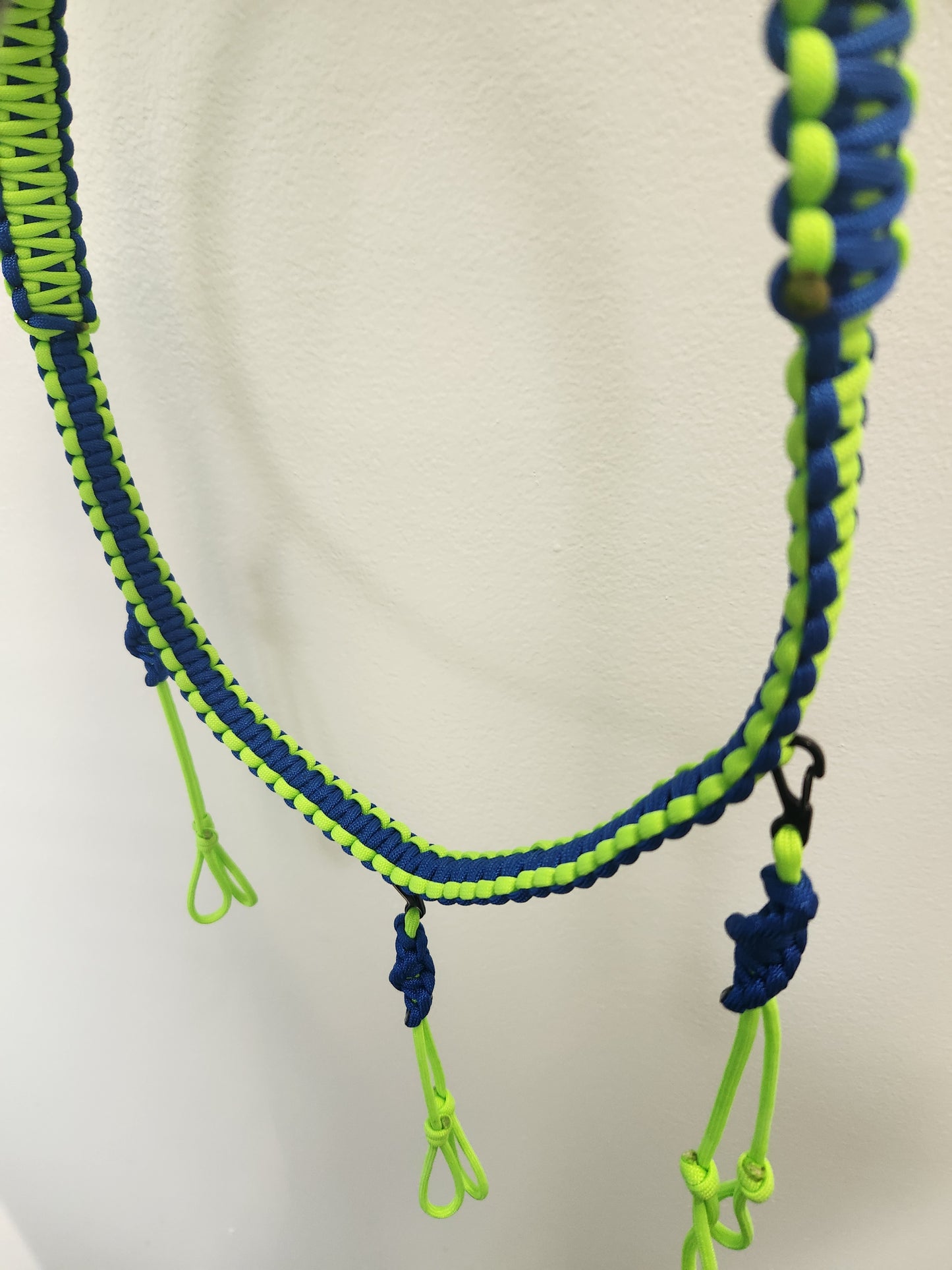 Paracord Call Lanyard - Bright Blue + Lime Green