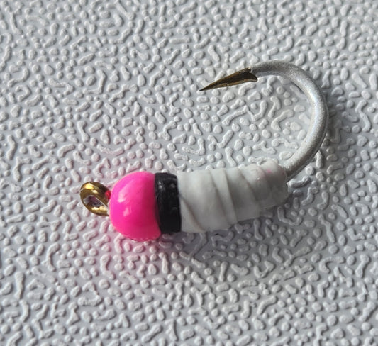 Grub Jig - Pink Head + White Body