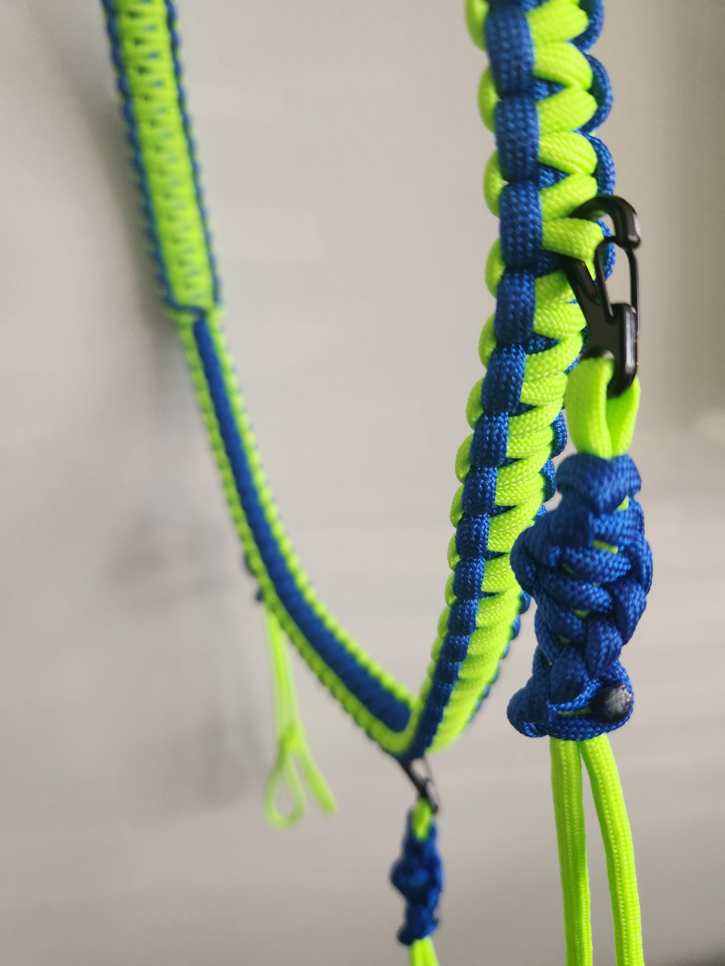 Paracord Call Lanyard - Bright Blue + Lime Green