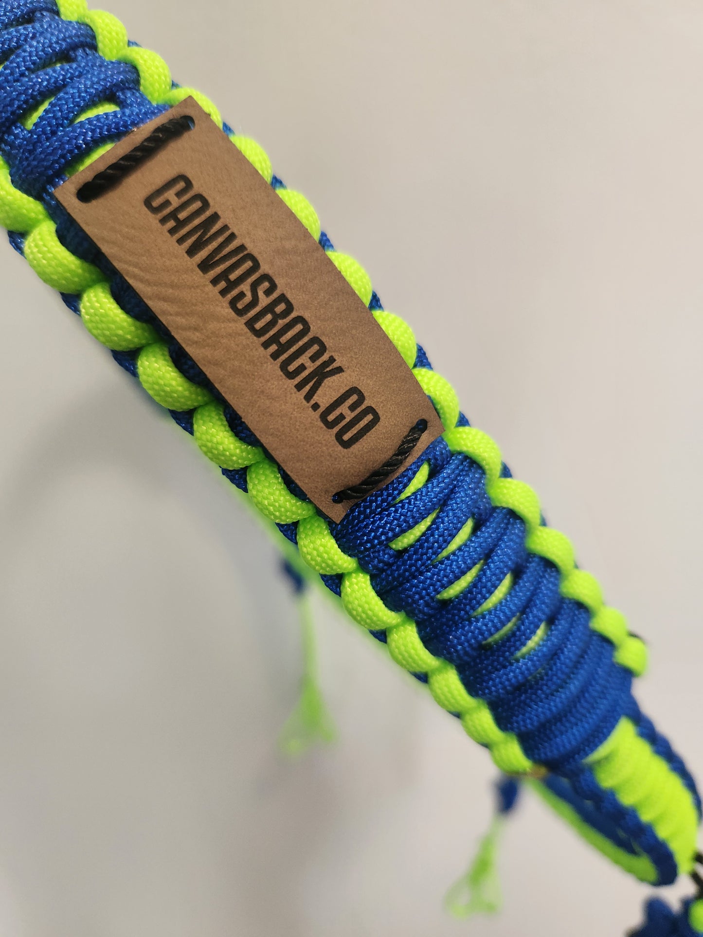 Paracord Call Lanyard - Bright Blue + Lime Green
