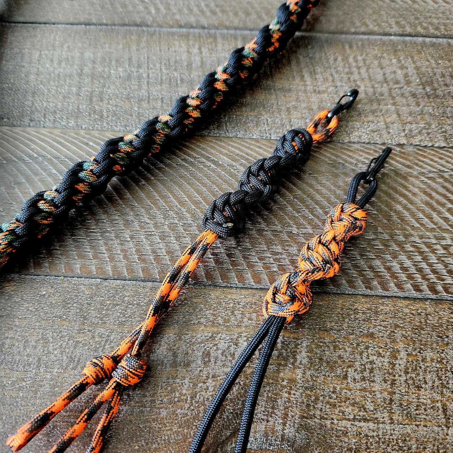 Paracord Call Lanyard - Orange Camo & Black