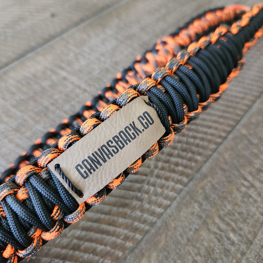 Paracord Game Strap - Orange Camo & Black