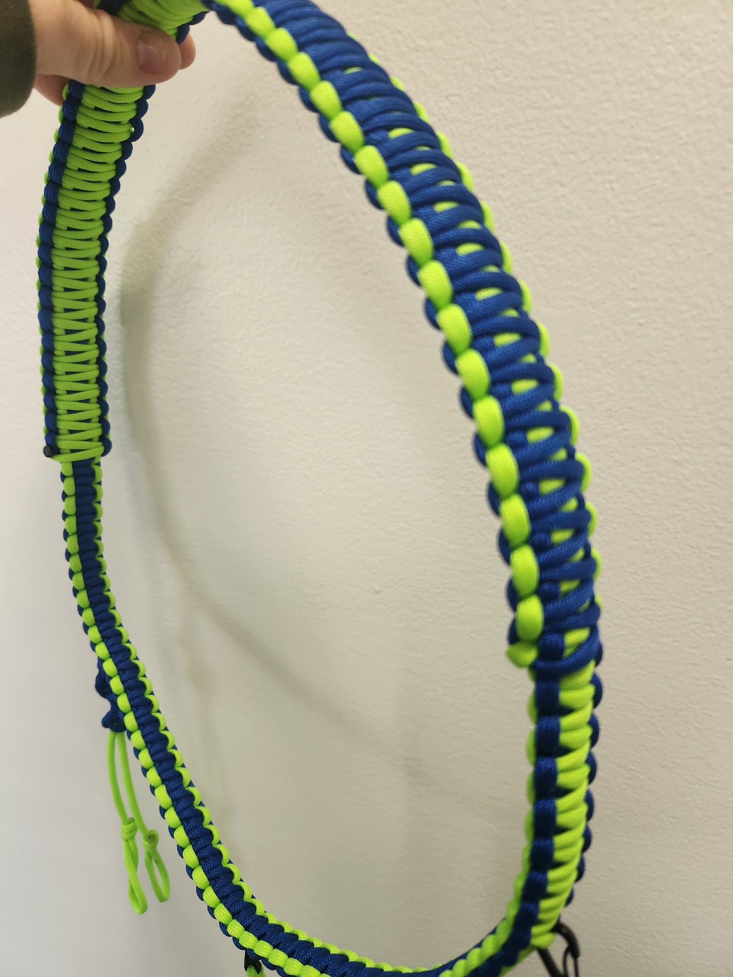 Paracord Call Lanyard - Bright Blue + Lime Green
