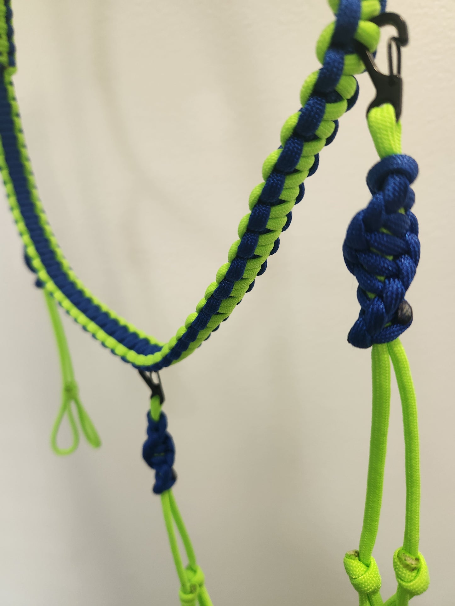 Paracord Call Lanyard - Bright Blue + Lime Green