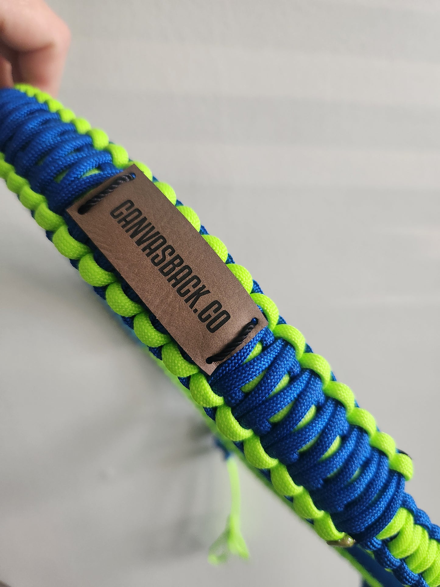 Paracord Call Lanyard - Bright Blue + Lime Green