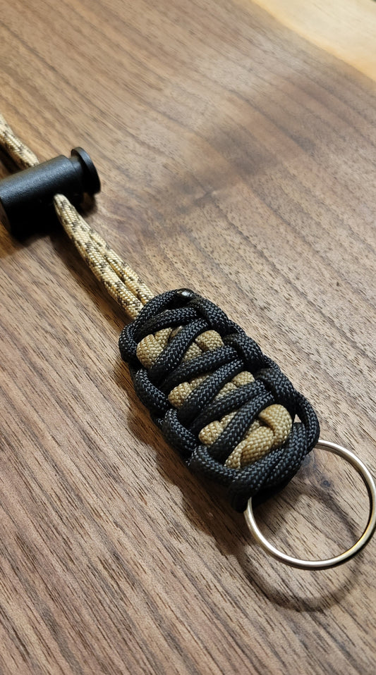 Mini Tan Camo + Black Fishing Lanyard